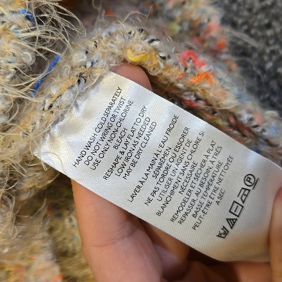 NWT Free People Stardust  Beige Conch Shell Combo Cozy Crop Sweater Size S - Picture 8 of 9